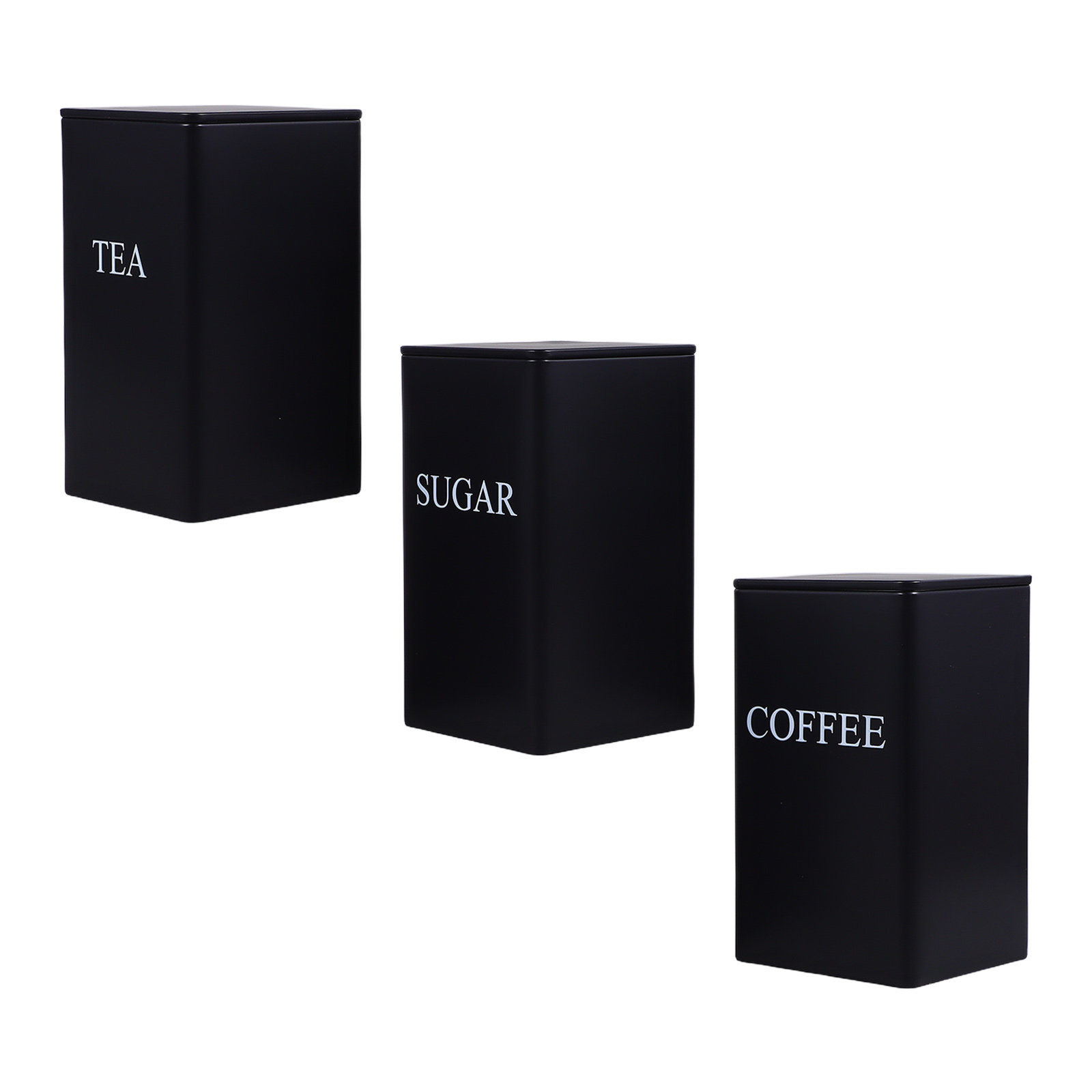 Coffee Tea Jars - 3 шт. металлических квадратных контейнеров для