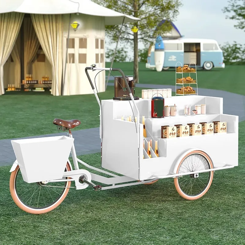 Coffee Tea Vendor - Мобильная торговая тележка-трицикл: креативный прилавок для