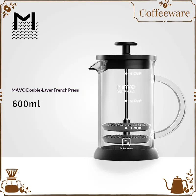 Coffee Tea Press - Кофеварка-френч-пресс MAVO с двойным сетчатым фильтром,