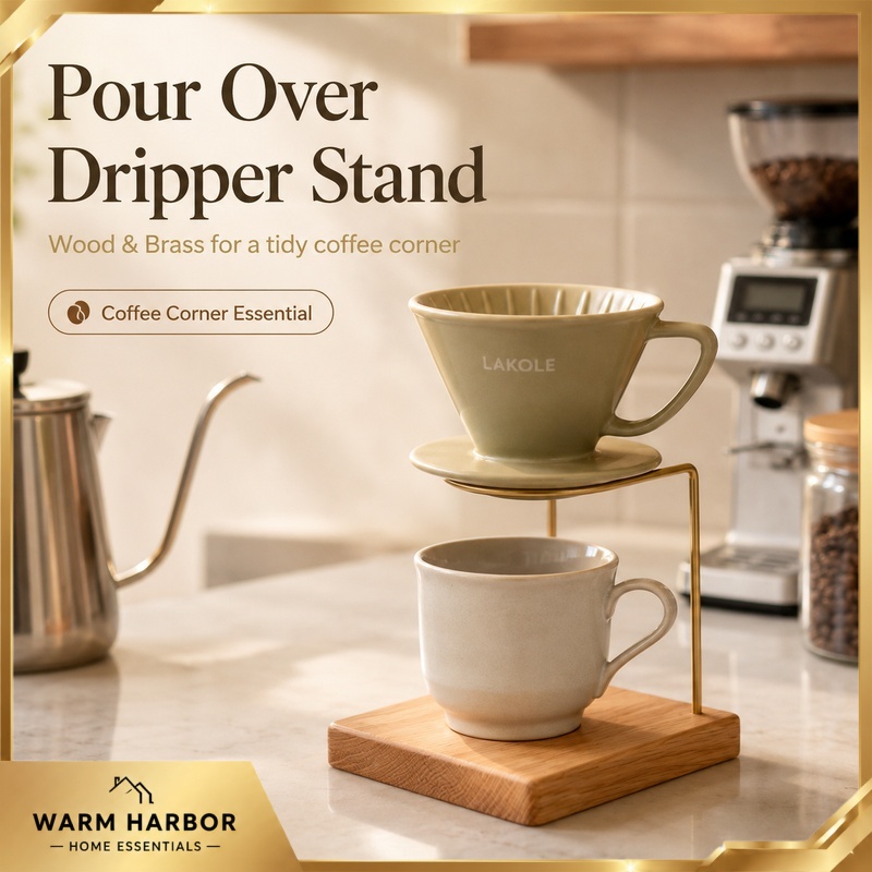 Coffee Dripper V60 - Деревянная подставка для кофе с латунными