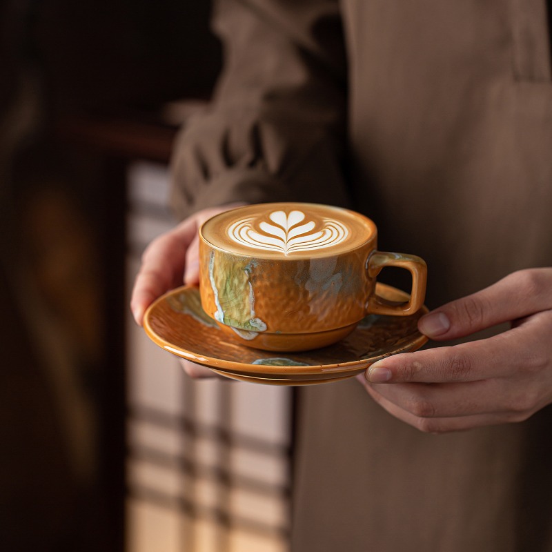 Coffee Tea Latte - Набор керамических чашек и блюдец нестандартной